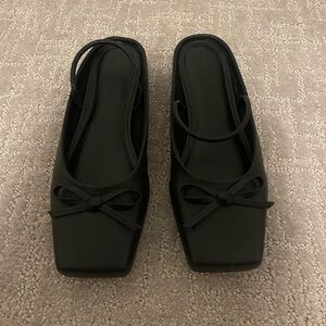 Charles & Keith Black Bow Flats